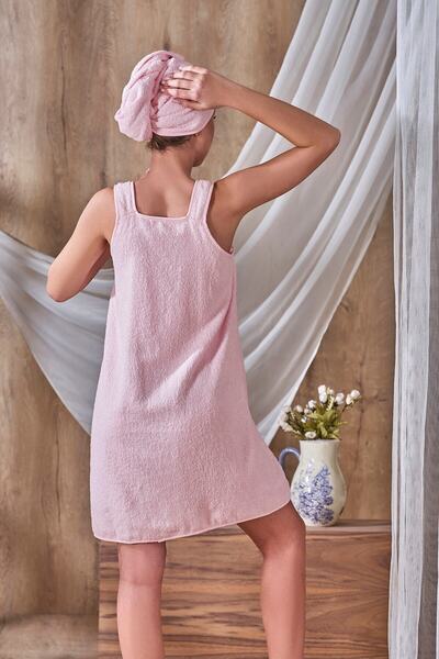 BİNNUR HOME Hanging Bathrobe And Towel Bonnet | Bathrobe Set | Sauna Set | Beach Dress | Dressing gown