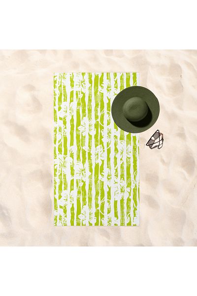The Lucid Lab Πετσέτα παραλίας Lime Hawai - Microfiber