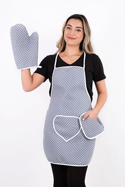 sevilya مجموعة عصرية مكونة من 3 مآزر مطبخ مقاومة للماء ومجموعة قفازات فرن مقاومة للحرارة ومجموعة حامل