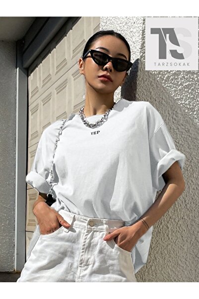 Tarzsokak Tricou cu umăr fără umăr cu litere