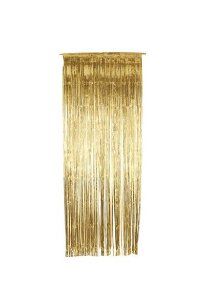 Big Party Püsküllü Kapı Perdesi Kutulu Gold 1x2 Metre