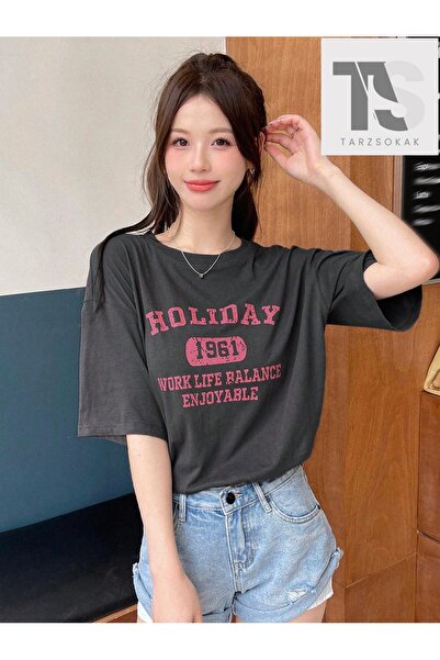 Tarzsokak Tricou cu umăr fără umăr cu litere