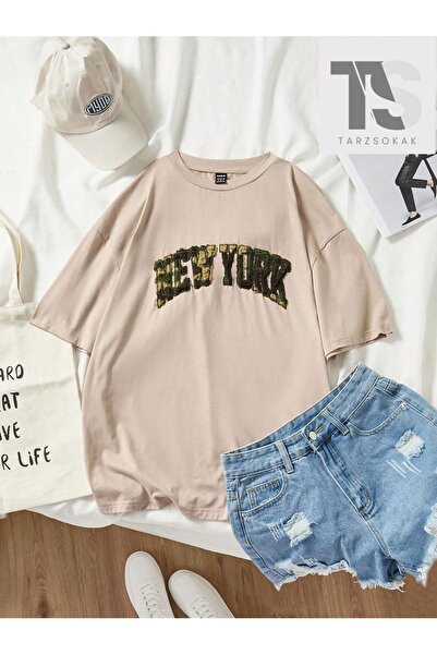 Tarzsokak Γυναικείο πλεκτό μπλουζάκι με κεντημένα γράμματα