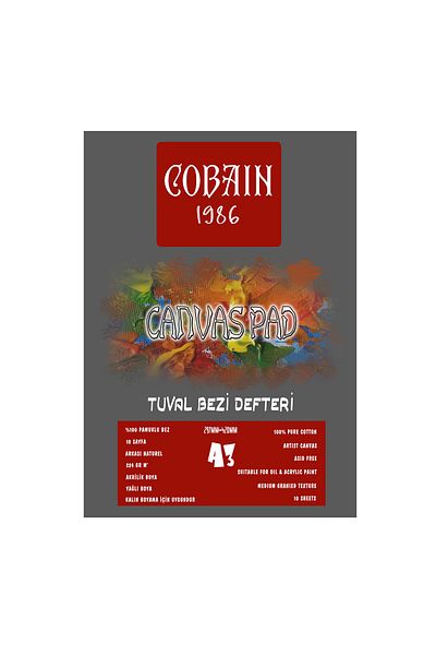 Bordosanat Cobain Canvas Pad Canvas Cloth Pad A3 (224GR GESSOLU) cu opțiuni de măsură