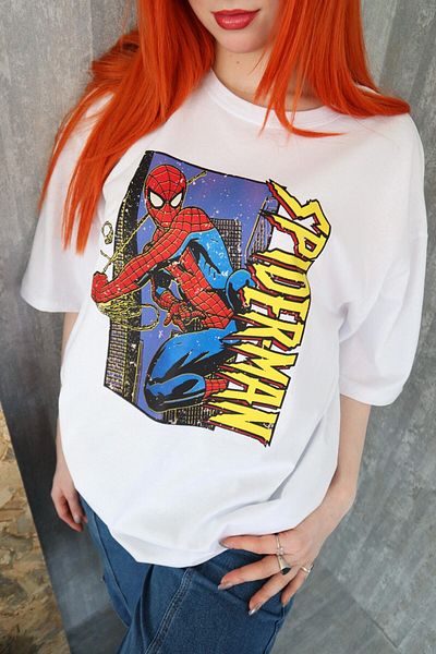 EFBUTİK White Unisex Spiderman Character T-shirt
