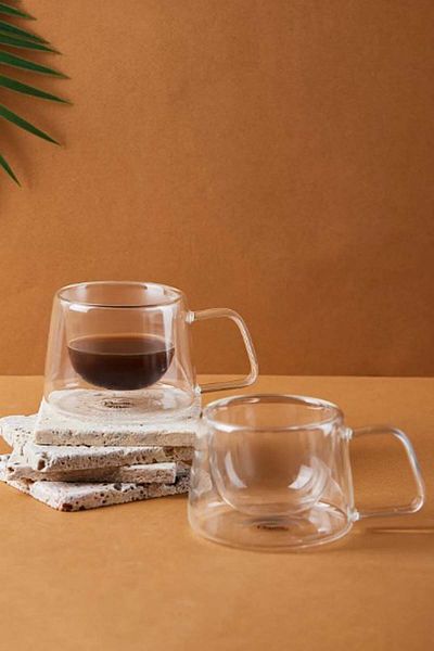 SepetçiBaba Double Walled Glass Mug Cup 200 ml 2 PCS