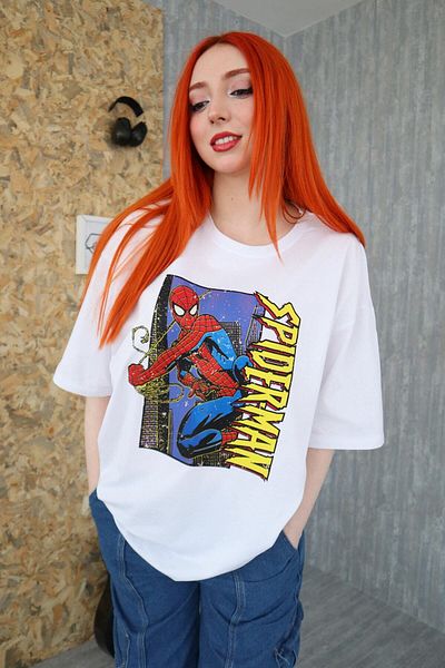 EFBUTİK White Unisex Spiderman Character T-shirt