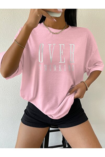 Tarzsokak Κεντημένο μπλουζάκι με γράμματα Drop Shoulder