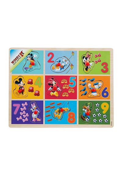 Calimera Toys Wooden Bultak Puzzle Disney Numbers 9 Pieces