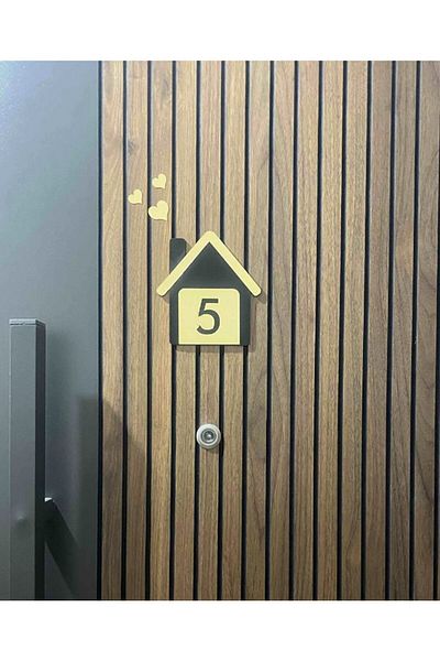 PEARGE HEDİYELİK 13x13.5cm Mirrored Plexi Door Number
