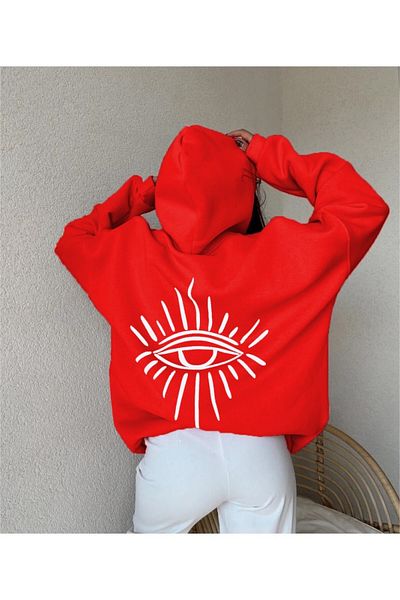 Keywest Red Eye Printed 3 thread Sweatshirt - Raised Thick 3 thread