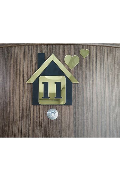 PEARGE HEDİYELİK 13x13.5cm Mirrored Plexi Door Number