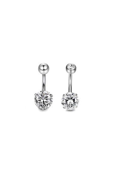 AyçaSilver Dual Medical Steel Stone Belly Piercing