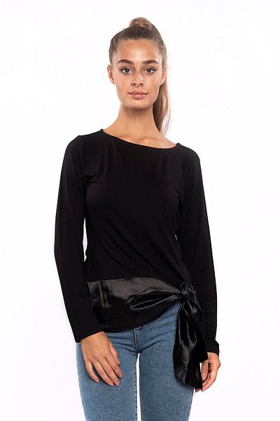 Miss Murem Skirt Tied Blouse-black