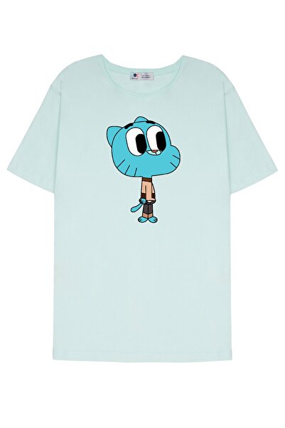 DOT تي شيرت ذو ياقة متسخة باللون الأخضر النعناعي للجنسين من GIMVALL DARWIN