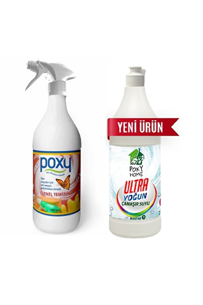Poxy Genel Temizlik 1 Lt & Ultra Yoğun Çamaşır Suyu Limon Kokulu 1 Lt