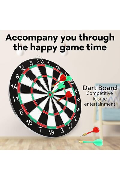 Janissary 15inç Dart Tahtası Seti, 6 Çelik-plastik Dart Ile Çift Taraflı Dart Tahtası Oyunu, Oyun Salonları