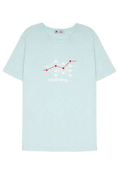 DOT تي شيرت ذو ياقة متسخة باللون الأخضر النعناعي للجنسين، هدية تعليمية لآلة ت...