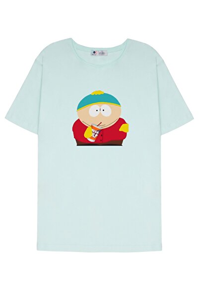 DOT تي شيرت ذو ياقة متسخة باللون الأخضر النعناعي للجنسين من ساوث بارك - كارتم...