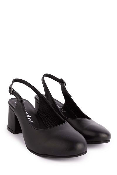 Gondol Pantofi eleganti cu toc din piele naturala taiata cu laser Şhn.883