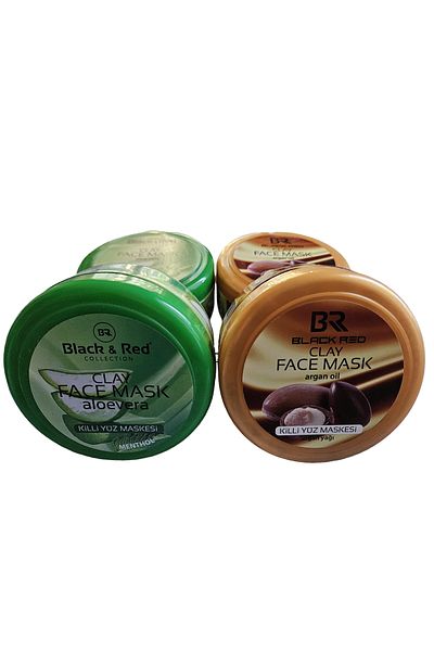 Black Red Clay Face Mask Aloe Vera + Argan (2+2)