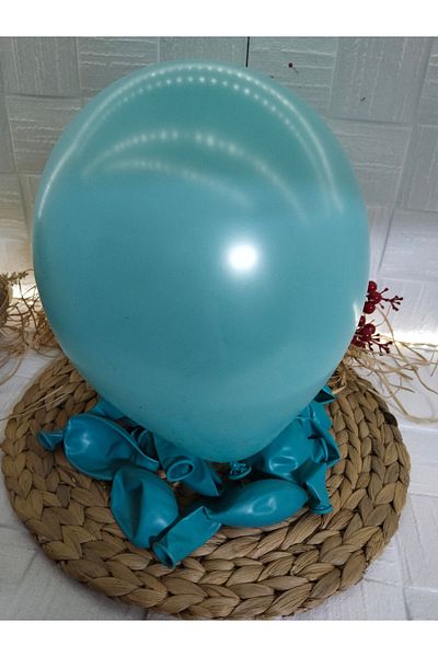 Deniz Party Store Metallic Turquoise 12 Inch Balloon 10 Pieces