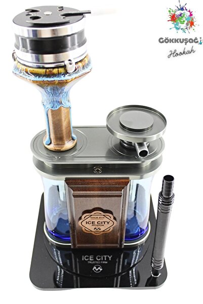 Gökkuşağı İce City Rosida Hookah Masa Üstü İthal Nargile (Efsane Duman Performansı)