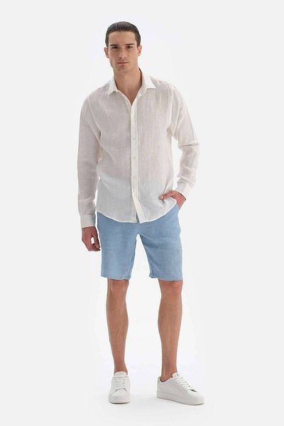 Dagi Indigoblaue Leinenshorts