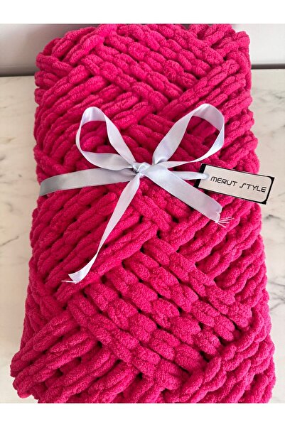 MERUT STYLE HAYATINI RENKLENDİR Bebek Battaniyesi Alize Puffy Fuşya Küp Şeker...
