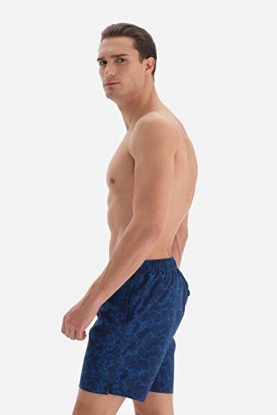 Dagi Μεσαίο σορτς κολύμβησης Navy Blue Sea Wave σχέδιο