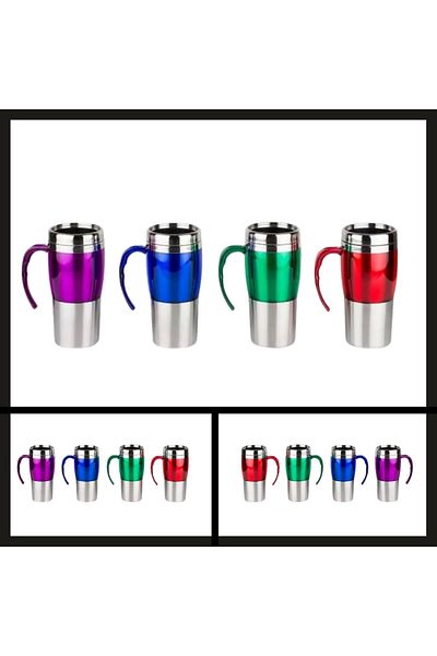 Uygunayakala Uyguna-Catch Green Png-450 0.45 Lt Double Layer Steel Mug Cup Thermos-ERM.064