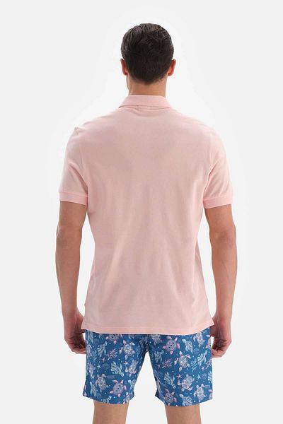 Dagi Světle růžové tričko Pique Polo Neck