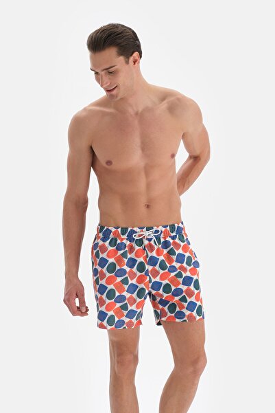 Dagi Κοντό μαγιό με μοτίβο λευκό - πορτοκαλί αστερίας