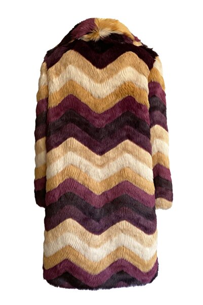 FUREVER FASHION Patchwork Kürk Manto