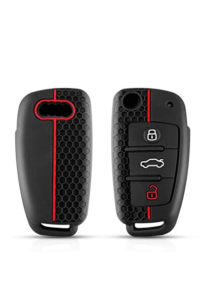 Alazpay Husă pentru chei pentru Audi A1 A3 A4 A5 A6 A7 și Q3 Q5 Q7 Q8 și TT S...