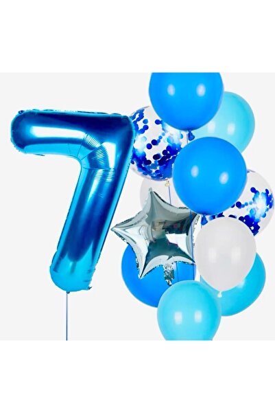 MFM Σετ μπαλόνια 7 ετών σκούρο μπλε αλουμινόχαρτο 100 cm