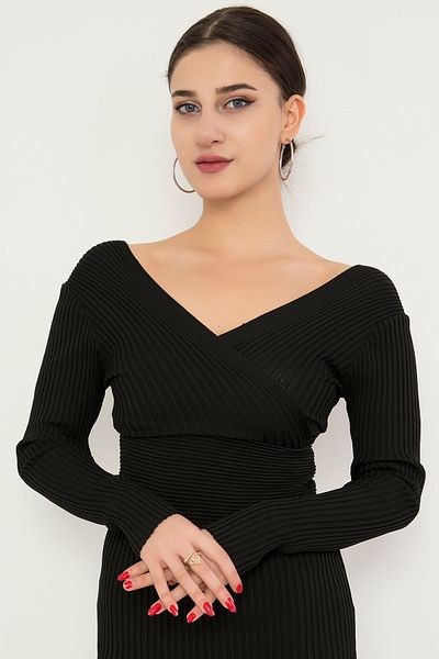 PULLIMM Women's Double-breasted Knitwear Dress 0570