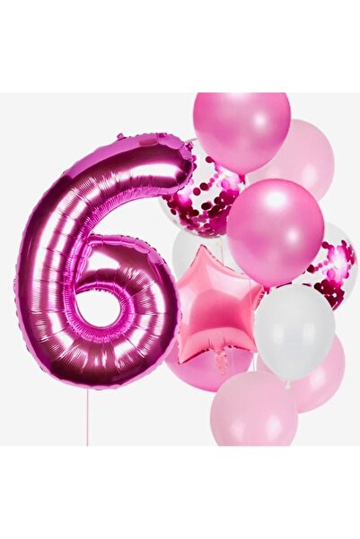 MFM Set baloane folie roz închis 6 ani 100 cm