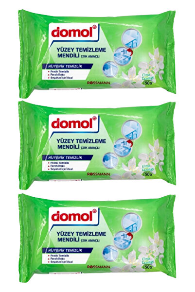 DOMOL Yüzey Temizleme Mendili Elma Tazeliği 150'li (50x3)