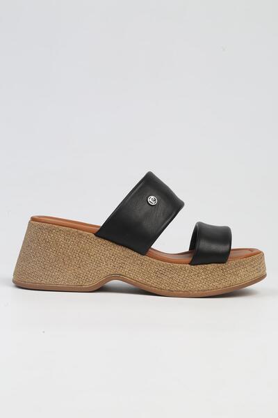 Pierre Cardin ® |   PC-7210- 3807 Μαύρες-Γυναικείες παντόφλες με τακούνι