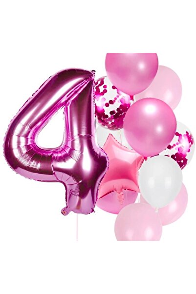 MFM Set baloane folie roz închis de 4 ani 100 cm