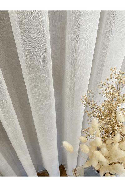 Brillant Modern Slub 1/2,5 Pleat - Ecru Tulle Curtain