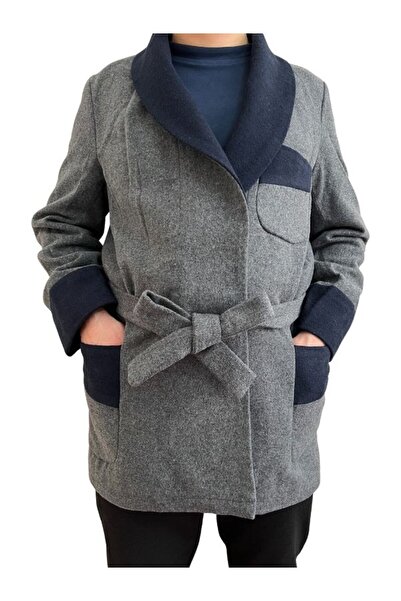 Pijalite Ekose Yün Kaşe Robdöşambr ( Düz Gri )