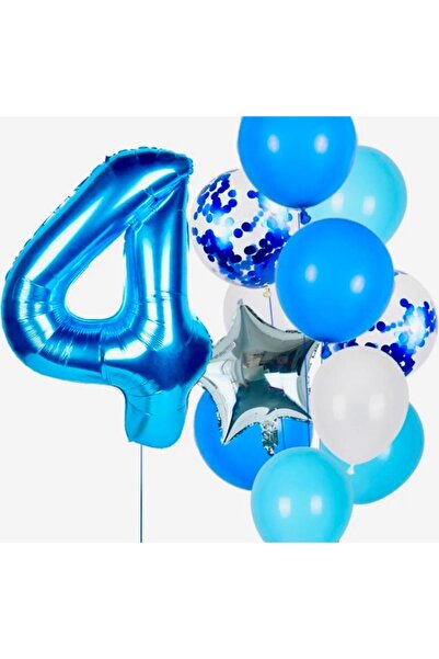 MFM Set baloane folie albastru închis 4 ani 100 cm