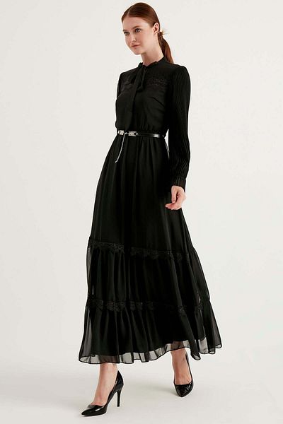 Herita Langärmliges Kleid mit Gürteldetail