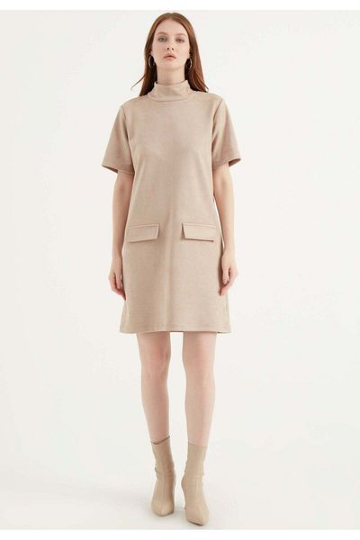 Herita Kurzärmliges Wildlederkleid