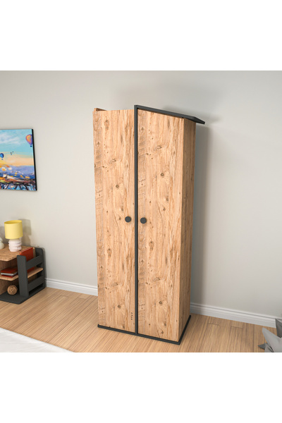 ARNETTİ Valerin Genç Odası Takımı Atlantik Çam Antrasit Çalışma Masası-kitaplık-gardırop-komodin-karyola