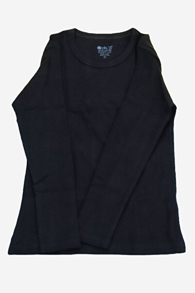 OBJE Black Ribbed Men's Long Sleeve Undershirt