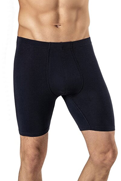 OBJE Lacivert Pamuklu Uzun Boxer