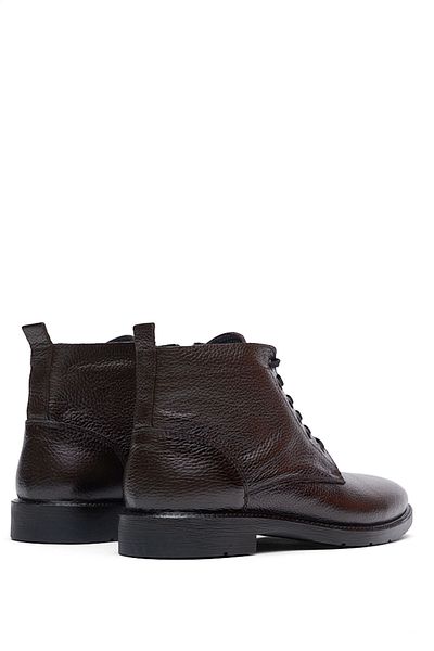 Tonny Black Men's Brown Comfortable Fit Genuine Leather Lace-up Short Men's Boots
